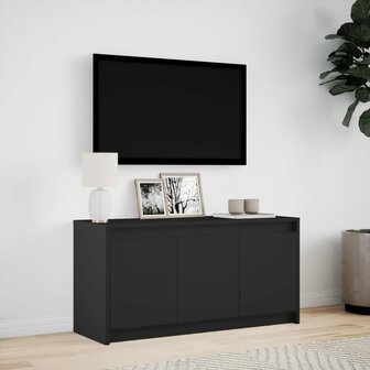 Tv-meubel met LED 100x34x50 cm bewerkt hout zwart 4