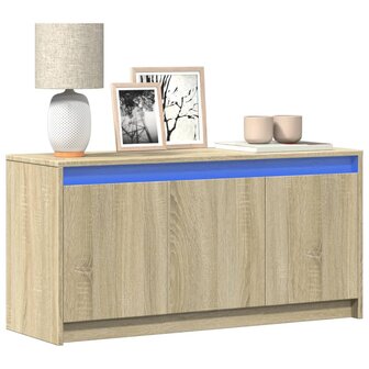 Tv-meubel met LED 100x34x50 cm bewerkt hout sonoma eikenkleurig 1