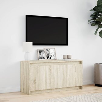 Tv-meubel met LED 100x34x50 cm bewerkt hout sonoma eikenkleurig 4