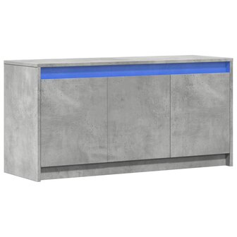 Tv-meubel met LED 100x34x50 cm bewerkt hout betongrijs 3