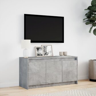 Tv-meubel met LED 100x34x50 cm bewerkt hout betongrijs 4