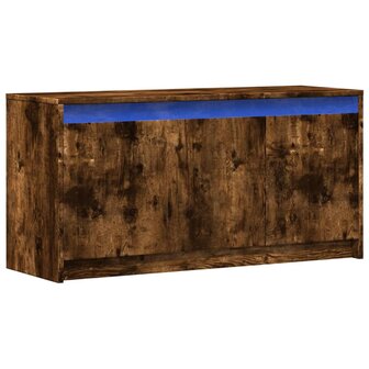 Tv-meubel met LED 100x34x50 cm bewerkt hout gerookt eikenkleur 3