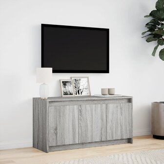 Tv-meubel met LED 100x34x50 cm bewerkt hout grijs sonoma eiken 4