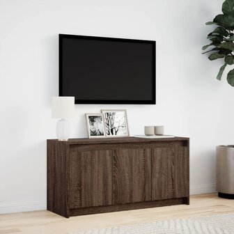 Tv-meubel met LED 100x34x50 cm bewerkt hout bruin eikenkleurig 4