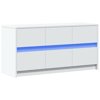 Tv-meubel met LED 100x34x50 cm bewerkt hout wit 3