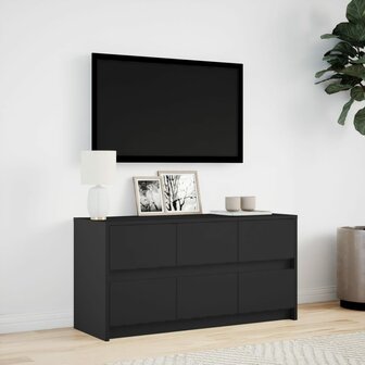 Tv-meubel met LED 100x34x50 cm bewerkt hout zwart 4