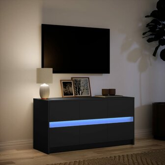 Tv-meubel met LED 100x34x50 cm bewerkt hout zwart 5