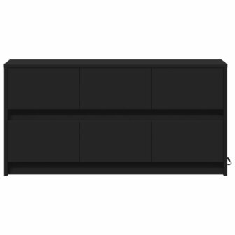 Tv-meubel met LED 100x34x50 cm bewerkt hout zwart 6