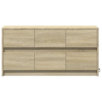 Tv-meubel met LED 100x34x50 cm bewerkt hout sonoma eikenkleurig 6