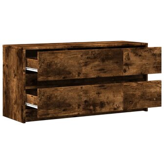 Tv-meubel met LED 100x34x50 cm bewerkt hout gerookt eikenkleur 9