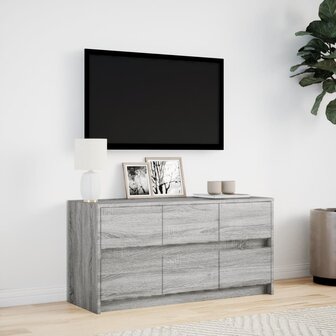 Tv-meubel met LED 100x34x50 cm bewerkt hout grijs sonoma eiken 4