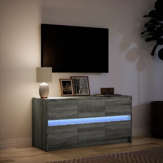 Tv-meubel met LED 100x34x50 cm bewerkt hout grijs sonoma eiken 5