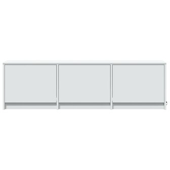 Tv-meubel met LED 140x34x40 cm bewerkt hout wit 6