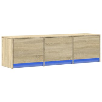 Tv-meubel met LED 140x34x40 cm bewerkt hout sonoma eikenkleurig 3