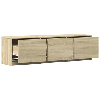 Tv-meubel met LED 140x34x40 cm bewerkt hout sonoma eikenkleurig 9