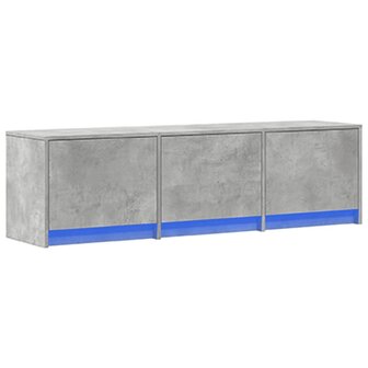 Tv-meubel met LED 140x34x40 cm bewerkt hout betongrijs 3