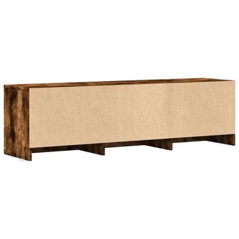 Tv-meubel met LED 140x34x40 cm bewerkt hout gerookt eikenkleur 8