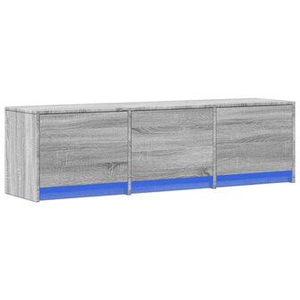 Tv-meubel met LED 140x34x40 cm bewerkt hout grijs sonoma eiken 3