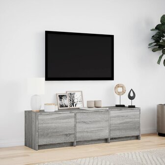 Tv-meubel met LED 140x34x40 cm bewerkt hout grijs sonoma eiken 4