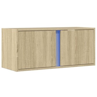 Tv-wandmeubel met LED-verlichting 80x31x35 cm sonoma eikenkleur 3