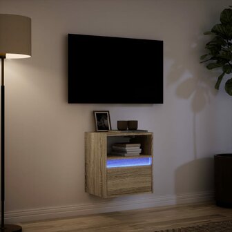 Tv-wandmeubel met LED-verlichting 41x31x45 cm sonoma eikenkleur 5