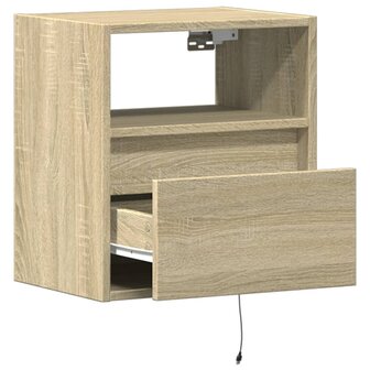 Tv-wandmeubel met LED-verlichting 41x31x45 cm sonoma eikenkleur 9