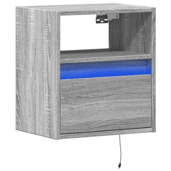 Tv-wandmeubel met LED-verlichting 41x31x45 cm grijs sonoma 3