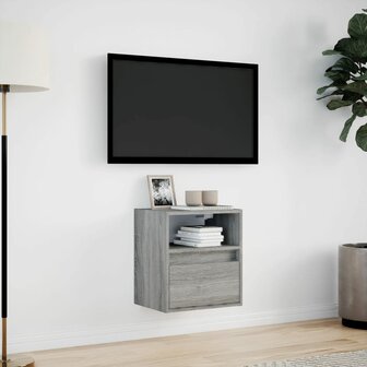 Tv-wandmeubel met LED-verlichting 41x31x45 cm grijs sonoma 4