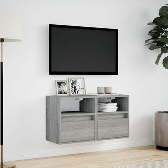 Tv-wandmeubels met LED 2 st 41x31x45 cm grijs sonoma eikenkleur 4