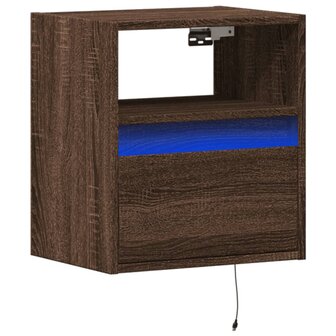 Tv-wandmeubel met LED-verlichting 41x31x45 cm bruin eikenkleur 3