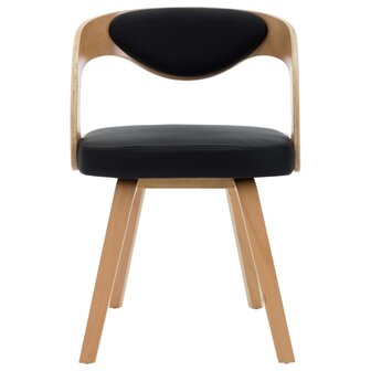 Eetkamerstoelen 4 st gebogen hout en kunstleer zwart 4