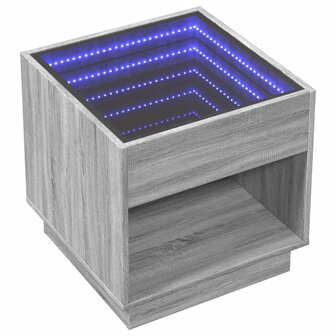 Nachtkastje met Infinity LED 50x50x50 cm grijs sonoma eiken 3