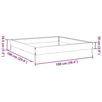 Plantenbak verhoogd 100x100x18,5 cm staal 10