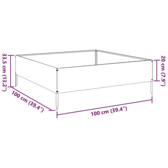 Plantenbak verhoogd 100x100x33,5 cm staal zwart 10