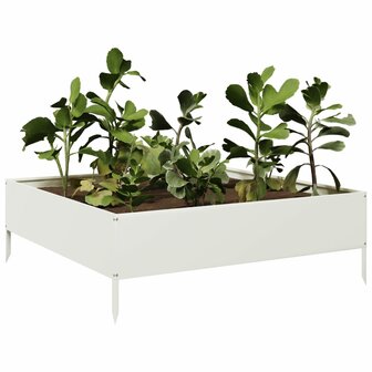 Plantenbak verhoogd 100x100x33,5 cm staal wit 3