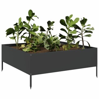 Plantenbak verhoogd 100x100x25 cm staal zwart 3