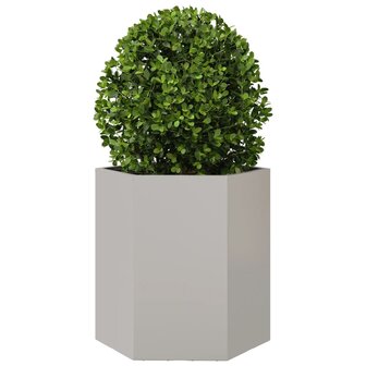 Plantenbak zeshoek 46x40x45 cm roestvrijstaal 3