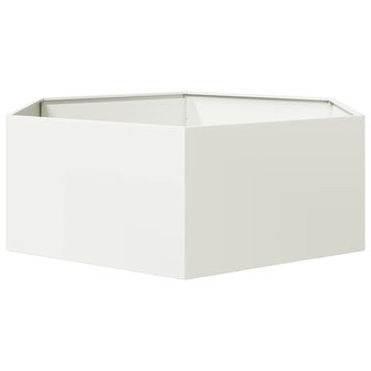 Plantenbak zeshoek 138x120x45 cm staal wit 4