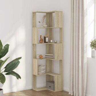 Boekenkast 5-laags hoek 50x50x179 cm bewerkt hout sonoma eiken 3