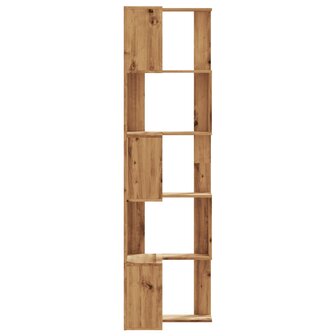 Boekenkast 5-laags hoek 50x50x179 cm hout artisanaal eikenkleur 5