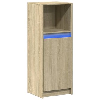 Dressoir met LED 38x34x100 cm bewerkt hout sonoma eikenkleurig 3