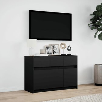 Tv-meubel met LED 91x34x61 cm bewerkt hout zwart 4