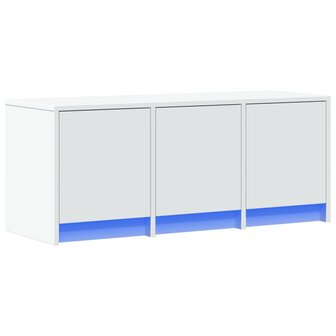 Tv-meubel met LED 97x34x40 cm bewerkt hout wit 3