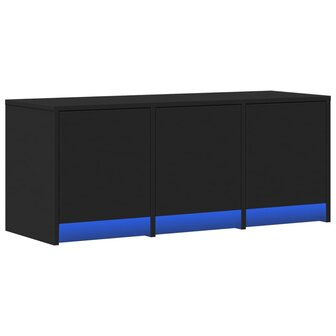 Tv-meubel met LED 97x34x40 cm bewerkt hout zwart 3