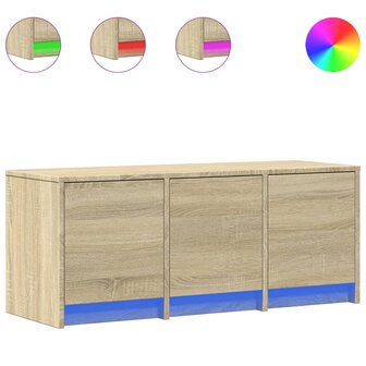 Tv-meubel met LED 97x34x40 cm bewerkt hout sonoma eikenkleurig 2