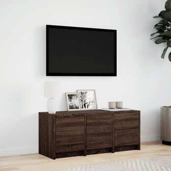 Tv-meubel met LED 97x34x40 cm bewerkt hout bruin eikenkleurig 4