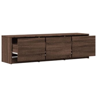 Tv-meubel met LED 140x34x40 cm bewerkt hout bruin eikenkleurig 9