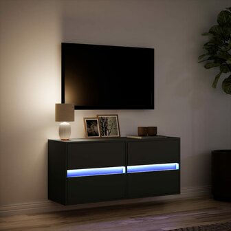 Tv-wandmeubel met LED-verlichting 100x31x45 cm zwart 5