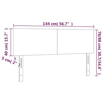 Hoofdborden 2 st 72x5x78/88 cm kunstleer wit 8