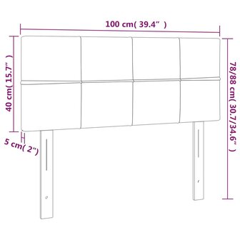 Hoofdbord 100x5x78/88 cm stof donkergrijs 8